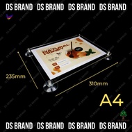 Document Glass Sandwich Holder / Paper Poster Sandwich Glass Holder / Size A5 A4 A3 / Portrait & Lan