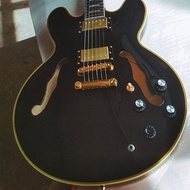 Gibson ES335 Semi-Hollow Gloss Black Thin Body Block กีตาร์ไฟฟ้าแจ๊ส