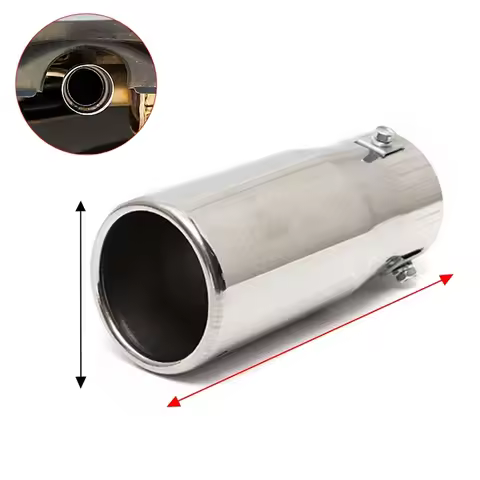 Automotive muffler, stainless steel trim, tailpipe, automotive parts, Universal Automotive exhaust p