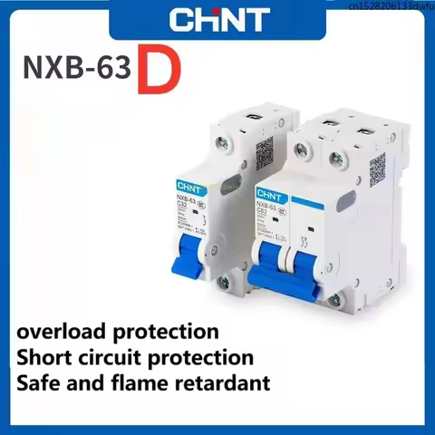 CHINT NXB-63 1P 2P 3P 4P Curve D type Power Protection Circuit Breaker DZ47 Air Switch 32A 40A MCB