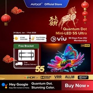 Airbot Quantum Dot Mini-LED 4K 55/65 inch Local Dimming Panel Inbuilt Chromecast Dolby Atmos Google 