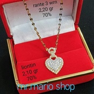 Terkini Liontin Love 2.10Gr + Kalung 3Warna 2.20Gram Harga Miring