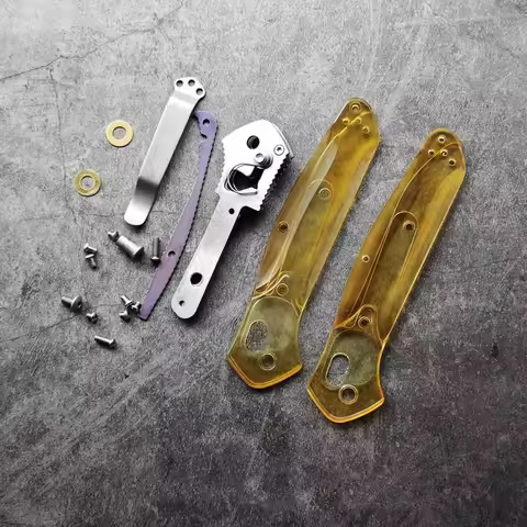 1 Full Set Custom Made PEI Scales ULTEM Handle Scale with Clip， for Benchmade 940/9400 Osborne