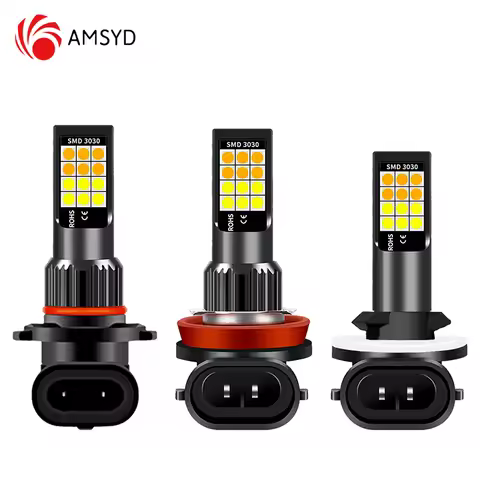 2pcs Dual Colors H11 H8 9006 HB4 881 H27 3030 24SMD LED Fog Light Bulb Driving Lamps Auto Lighting S
