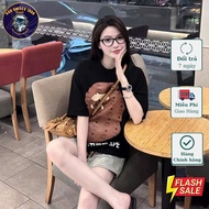 ย้อนยุคMCM Funny Potato เสื้อยืดผู้หญิง ผ้าคอตตอนแห้ง นุ่ม เย็นสบายในฤดูร้อนS-5XL