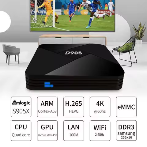 D905 Portable Tvbox Android TV 8gb Ram WIFI Mlogic S905 4K Smart IPTV Box TV Smart Home Set Top TV B