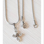 White cross necklace Anti-rust imported fashion cross necklace/ Spiritual necklace/ Silver cross nec