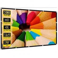150-Inch Indoor Portable Projection Screen, 16:9 4K High Definition Wrinkle-Free Front/Rear Projecti