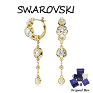 ♈Swarovski♈ 5680097 White diamond round earrings gold plated (with gift box genuine packaging)