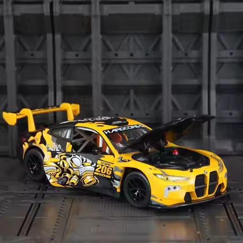 CCA 1:24 Audi R8 WASA alloy car model BMW M4 GT3 rally car model has simulated sound and lighting fu