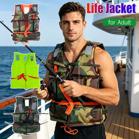 Life Jacket for Adult Water Sport Buoyancy Jacket Safety Life Vest Swimming Boating Skiing Driving V