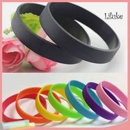 [LK] 2Pcs Fashion Silicone Wristbands Wrist Bands Solid Color Sports Design Bracelets