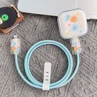 Fashion Flower Soft Silicone Charger Case Cute Charger Cover Cable Protector for iPhone 40W Charger
