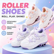 Kids Roller Shoes Detachable Wheels Retractable Heelys Style Skate Sneakers Outdoor Sport