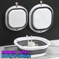 Silicone Folding Bucket Portable Basin Water Bucket Foldable Multipurpose Leak-Proof Plastic Bucket 