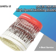 100Pcs 1N4148 Small Signal Fast Switching Diodes Axial 100V 1A DO-35 (DO-204AH) IN4148 1N IN 4148
