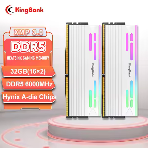 KingBank 32GB DDR5 6000MHz CL26 RGB Memory Dual Channel Overclocking XMP3.0 EXPO 16GBx2 for Gaming A