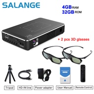 🎇DLNA 1080P🎇 Salange โปรเจคเตอร์ P10 DLP 4K Android WiFi Mini Projector รองรับ DLNA 1080P 350 ANSI U