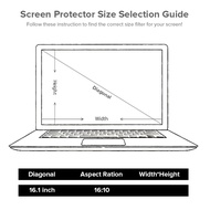 llano ป้องกันแสงสีฟ้าที่ปกป้องหน้าจอแล็ปท็อป HD 9H ฟิล์มติดแล็ปท็อปนิรภัยป้องกันตาสำหรับ13.3/14/15.6