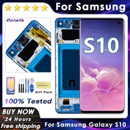 S10 LCD With Frame for SAMSUNG Galaxy S10 G973F/DS G973 SM-G973F SM-G973U Display Touch Screen Digit