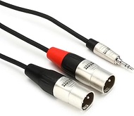 Hosa HMX-015Y REAN 3.5 mm TRS to Dual XLR3M Pro Stereo Breakout Cable, 15 Feet (HMX015Y)