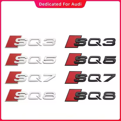 3D ABS Adhesive Black Car Trunk Number Letters Sticker For Audi SQ3 SQ5 SQ7 RSQ3 RSQ7 Logo Emblem Na
