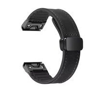 Dây đeo bằng da silicon cho Garmin Fenix ​​8 AMOLED 47mm 51mm Dây đeo cổ tay Khóa từ tính Vòng đeo t