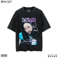 TISSATSU AESPA SUPERNOVA KARINA Oversize Washed T-Shirt Kpop Wash Slimfit T-Shirt AESPA-47/