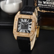 Real Shot❤ Xiaoxiang Style Square Watch Gypsophila Belt Diamond Men's Roman Scale Gypsophila Fashion