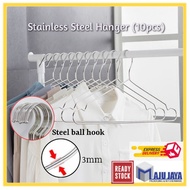 10pcs Stainless Steel Drying Hanger Clothes Hanger 42cm [Maju Jaya]