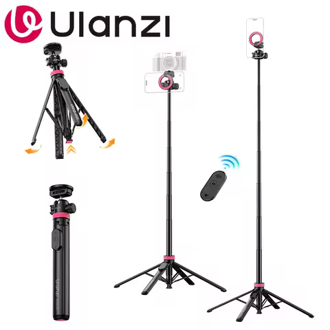 Ulanzi MT-44 M 2-in-1 Magnetic & 1/4' Selfie Stick Tripod 1.49M 360° Ball Head for Phone DSLR Camera