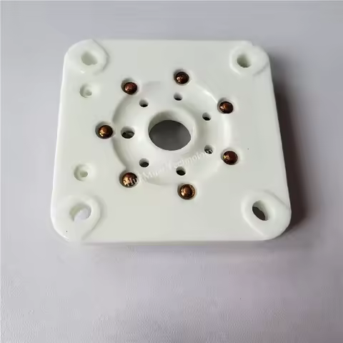 2pcs Ceramic tube socket GZC7-C tube Seat holder tablet 7 pin Electrical Plug silver foot for 6C33 F