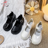 QiaoYiLuo ฟองน้ำเค้กก้นหนารองเท้าแมรี่เจนย้อนยุคผู้หญิงใหม่แฟชั่นญี่ปุ่นรองเท้าหนังบาง