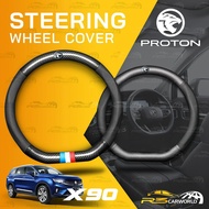 [𝐒𝐭𝐞𝐞𝐫𝐢𝐧𝐠 𝐂𝐨𝐯𝐞𝐫] PROTON X90 2023 2024 Carbon Stereng Leather Accessories Car Bodykit Aksesori Kereta