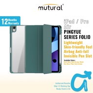 Mutural Drop Protection Case Soft TPU Folio Cover with Transparent Back and Pencil Holder for iPad 9.7/9th Gen 10.2/Pro