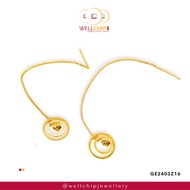 WELL CHIP Sphere Shaped Gold Drop Earring- 916 Gold/Anting-anting Emas - 916 Emas