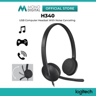 LOGITECH H340 USB COMPUTER HEADSET HEADPHONE WITH DIGITAL AUDIO & NOISE CANCELLING MICROPHONE, ADJUS