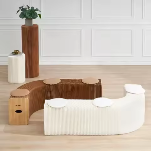 3、6、9 Persons Space-saving Folding Telescopic Kraft Paper Stool New Design Sofa Furniture