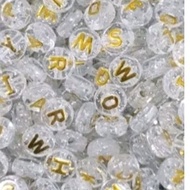 CLEAR WATER LETTER BEAD 1 POUND