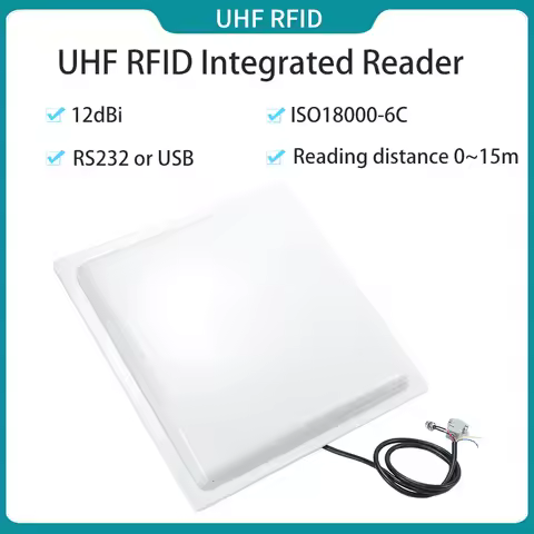 12dBi Integrated UHF RFID Reader with Built-in Antenna 860-960MHz RS232 or USB Interface Reader for