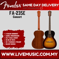 Fender FA-235E Concert Acoustic-Electric Guitar - 3 Tone Sunburst (FA235E/FA 235E)