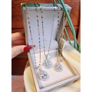 High Quality Titanium Water Drop Zircon Full Diamond Necklace, rust-proof, fade-resistant