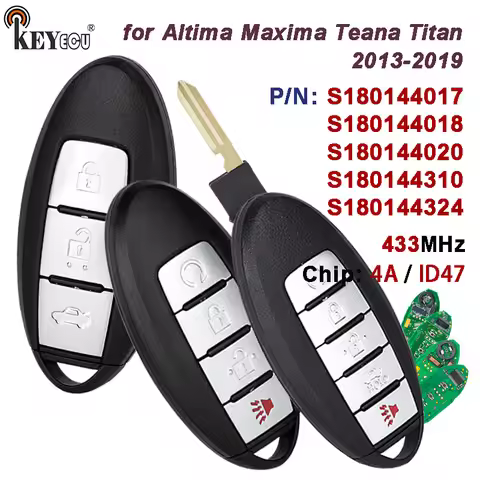 KEYECU 433.92MHz 4A / ID47Chip FCC ID: KR5S180144014 for Nissan Altima Maxima Teana Titan 2013 - 201