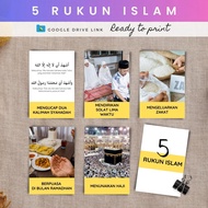 [PDF Soft Copy] Flashcard 5 Rukun Islam | Rukun Islam Flashcard | Kad Imbas Rukun Islam