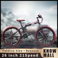 🔥Flash sale🔥Begasso Shimano Folding Mountain bike 26 inch 21Speed 10Rims Cross-country bicycle MTB bike Basikal dewasa