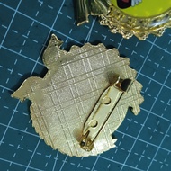 Cotton Ribbon Rice Pin with Logo Custom Resin Logo Pin Brass Pin