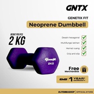 GENETIX FIT 2 KG Neoprene Dumbbell with Hexagon Design, Dumbbell, Barbell, 2KG Dumbbell