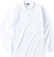 [Oguraya] Minimalist 9011 DRY Long Sleeve Polo, No Pockets, White, EL 9011-90-EL 90. White