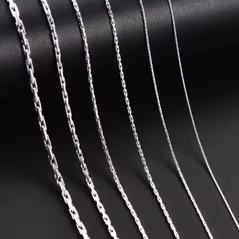 0.6/0.8/1/1.2/1.8/2.3mm Stainless Steel Silver Color Vertikal Tiny Chain Women Men's Necklace Party 