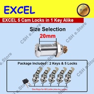 5 Cam Lock Cabinet Lock Drawer Lock Mail Box Lock with 2 Alike Keys ONE KEY FOR ALL LOCK